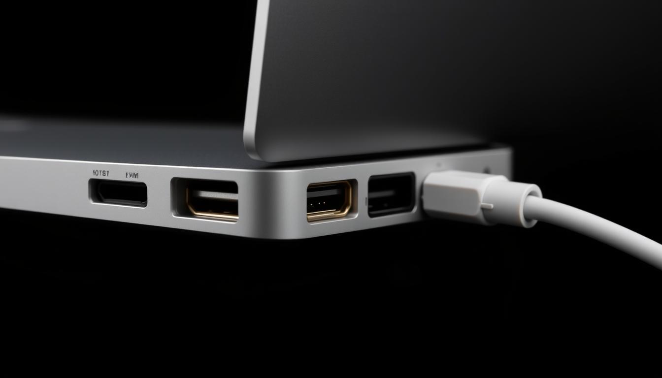 Apple MacBook Pro (2024) port selection close-up Apple MacBook Pro (2024) port selection close-up