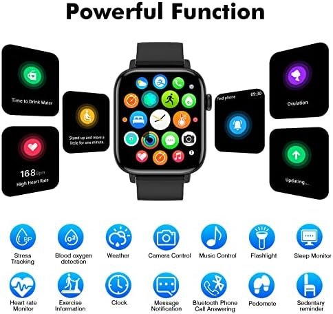 FTTMWTAG Smart Watch for Android iPhone, 1.9" Fitness Tracker with (Answer/Make Calls) IP 67 Waterproof Sport Digital Watches, Blood Pressure Heart Rate Monitor Step Counter Sleep Tracker - Image 4
