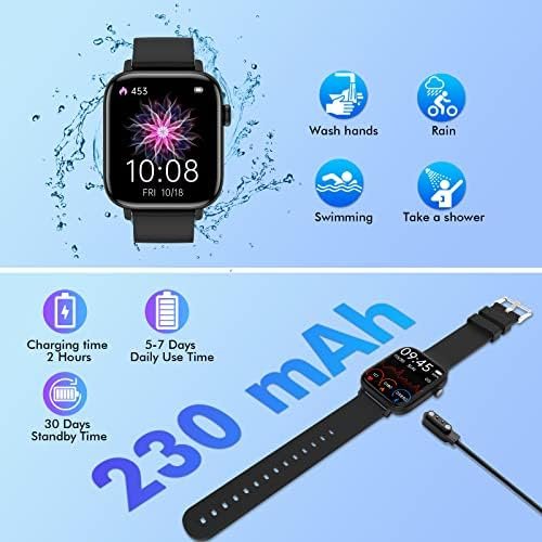 FTTMWTAG Smart Watch for Android iPhone, 1.9" Fitness Tracker with (Answer/Make Calls) IP 67 Waterproof Sport Digital Watches, Blood Pressure Heart Rate Monitor Step Counter Sleep Tracker - Image 7